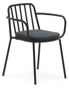 Czarne metalowe krzesło ogrodowe Bramant – Kave Home
