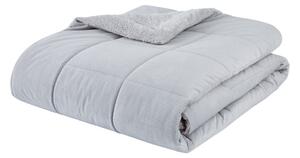 Jasnoszara narzuta pikowana z mikropluszu na łóżko dwuosobowe 200x220 cm Cosy Cord – Catherine Lansfield