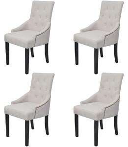 Krzesła stołowe, 4 szt., kremowa szarość, tkanina
