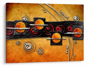 Abstrakcyjny obraz - Planety (70x50 cm)