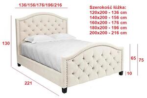 Łóżko 160x200 Tapicerowane Rutino + Pojemnik | Tkaniny i Kolory Do Wyboru