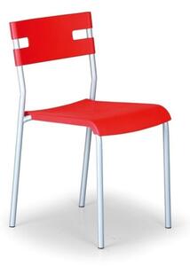 Plastikowe krzesło kuchenne LINDY, czerwony