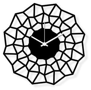 Średniej wielkości zegar ścienny, czarny plastik 30x30cm: Ametyst | atelierDSGN