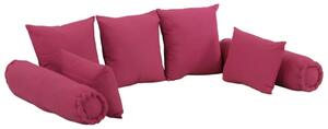 7-częściowy zestaw poduszek dekoracyjnych, różowy, tkanina