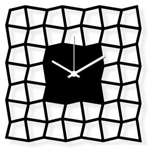 Średniej wielkości zegar ścienny, czarny plastik 28x28cm: NeoKubist | atelierDSGN