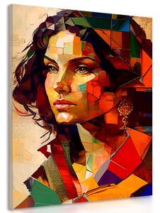 Profil obraz kobiety w patchworku