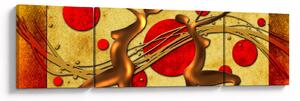 Abstrakcyjny obraz z dwiema kobietami (170x50 cm)