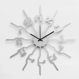 Średniej wielkości zegar ścienny ze stali 40x40cm: Figury żydowskie | atelierDSGN