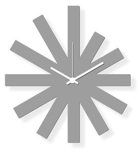 Średniej wielkości zegar na ścianie, plastik w kolorze szarym 40x30xm: Gray Star - Šedé | atelierDSGN