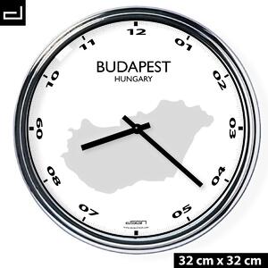 Zegar ścienny z mapą: Hungary/Budapest, Wybierz kolor Jasny