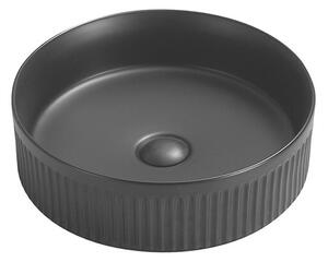 Mexen Grovo umywalka nablatowa ryflowana 35 x 35 cm, czarna mat - 22303585