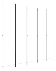 Parawan 5-panelowy, biały, 250x220 cm, tkanina