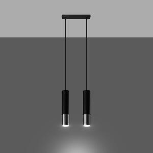 Lampa wisząca LOOPEZ 2 czarny/chrom Sollux Lighting