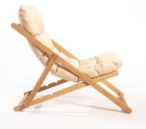 Kremowy drewniany fotel ogrodowy – Floriane Garden