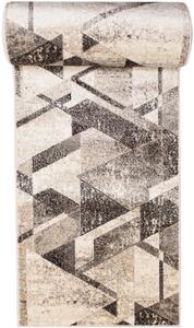 Beżowo-brązowy chodnik nowoczesny w geometryczny wzór - Iwos 4X