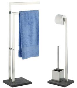 Stojak na ręczniki, papier toaletowy i szczotkę do wc SLATE ROCK - zestaw, WENKO