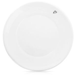 Spodek mały talerzyk ceramiczny biały SERCE 12 cm