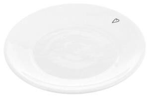 Spodek mały talerzyk ceramiczny biały SERCE 12 cm