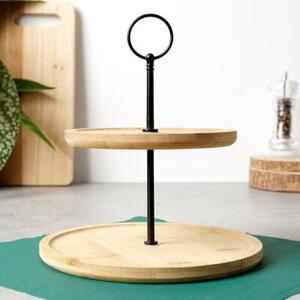 Patera bambusowa 2-piętrowa 24 cm