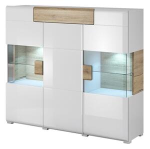 Komoda wysoka TOLEDO 3D1S 147 biaÅa poÅysk/dÄ b san remo