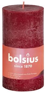 Bolsius Rustykalne świece pieńkowe Shine, 8 szt., 100x50 mm, czerwone