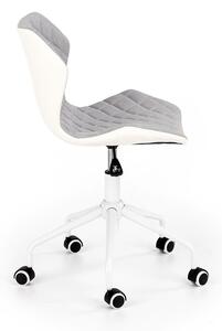 Szary fotel młodzieżowy do biurka na kółkach - Kartex 3X
