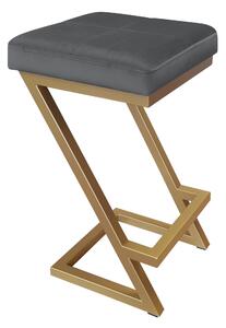 Hoker krzesło barowe ZETA LOFT METAL podstawa złota BL14