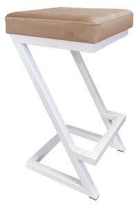 Hoker krzesło barowe ZETA LOFT METAL podstawa biała MG06