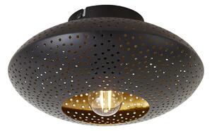 Orientalna lampa sufitowa czarna ze złotem 25 cm - Radiance