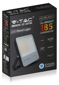 Projektor LED V-TAC 30W G8 Czarny 185Lm/W EVOLUTION VT-30185 6400K 4720lm 5 Lat Gwarancji