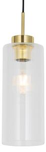 Lampa wisząca Art Deco złota ze szkłem - Laura Oswietlenie wewnetrzne
