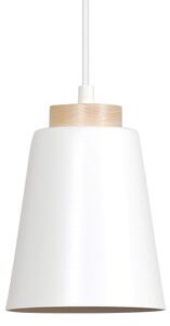 Lampa wisząca BOLERO 1 WHITE 443/1 biała z drewnem