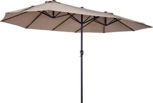 Outsunny Podwójny Parasol Ogrodowy Parasol Targowy z Korbą Ręczną 460 x 270 cm