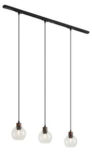 Nowoczesny system szynowy czarny z 3 lampami wiszącymi brązowymi 1-fazowy - Iconic Lava