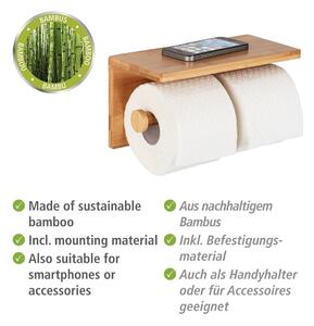 Ścienny bambusowy uchwyt na papier toaletowy Duo Bambusa – Wenko