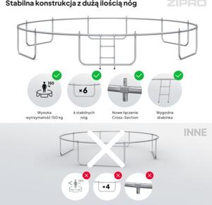 Trampolina ogrodowa dla dzieci z siatką zewnętrzną z drabinką 16FT 496cm Zipro Jump Pro