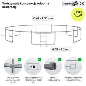 Trampolina ogrodowa dla dzieci z siatką zewnętrzną z drabinką 16FT 496cm Zipro Jump Pro