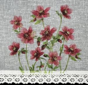 Firana gotowa EUROFIRANY Isa 150 x 30 cm BiaÅo-bordowy