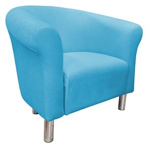 Fotel Milo Mikrofaza 14 niebieski nogi chrom