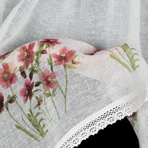 Firana gotowa EUROFIRANY Isa 150 x 30 cm BiaÅo-bordowy