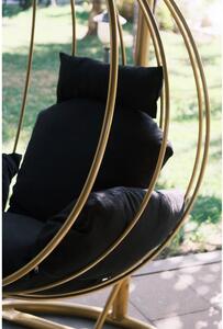 Wiszący fotel ogrodowy w czarno-złotym kolorze Damla – Floriane Garden