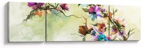Obraz - malowidło pnącej się kwiaty (170x50 cm)