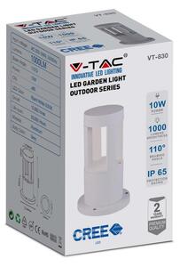 Słupek Ogrodowy V-TAC 10W LED IP65 Biały 25cm VT-830 4000K 1000lm