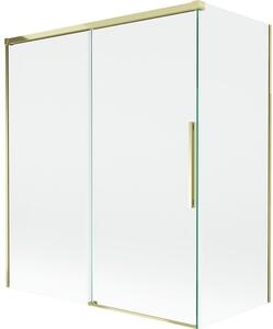 Mexen Rox parawan nawannowy 2-skrzydłowy rozsuwany 140 + 70 x 150 cm, transparent, złoty - 8C9-140-070-50-00