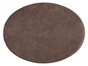 Ciemnobrązowa mata stołowa z imitacji skóry ZicZac Troja, 33x45 cm