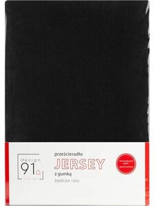 Prześcieradło EUROFIRANY Jersey D91 z gumką 90 x 200 cm Czarny