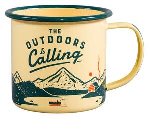 Beżowy emaliowany kubek 0.325 l Outdoors is Calling – Gentlemen's Hardware