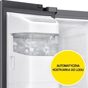 Lodówka SAMSUNG RS70F65KETEO AI Side by Side No Frost 178.4cm Stal szczotkowana Podajnik wody Kostkarka