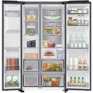 Lodówka SAMSUNG RS70F65KETEO AI Side by Side No Frost 178.4cm Stal szczotkowana Podajnik wody Kostkarka