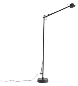 Lampa Podłogowa Muuto, ściemnialny, czarny, salon, aluminium, nowoczesny